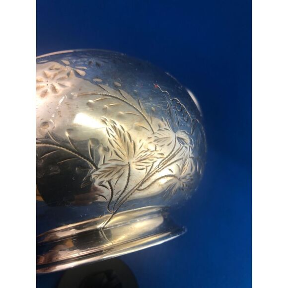 Homan quadruple Silver plated #2018 Floral Engraved Sugar Container Victorian - Picture 2 of 11